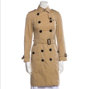 Burberry cotton gabardine long trench coat US 0
